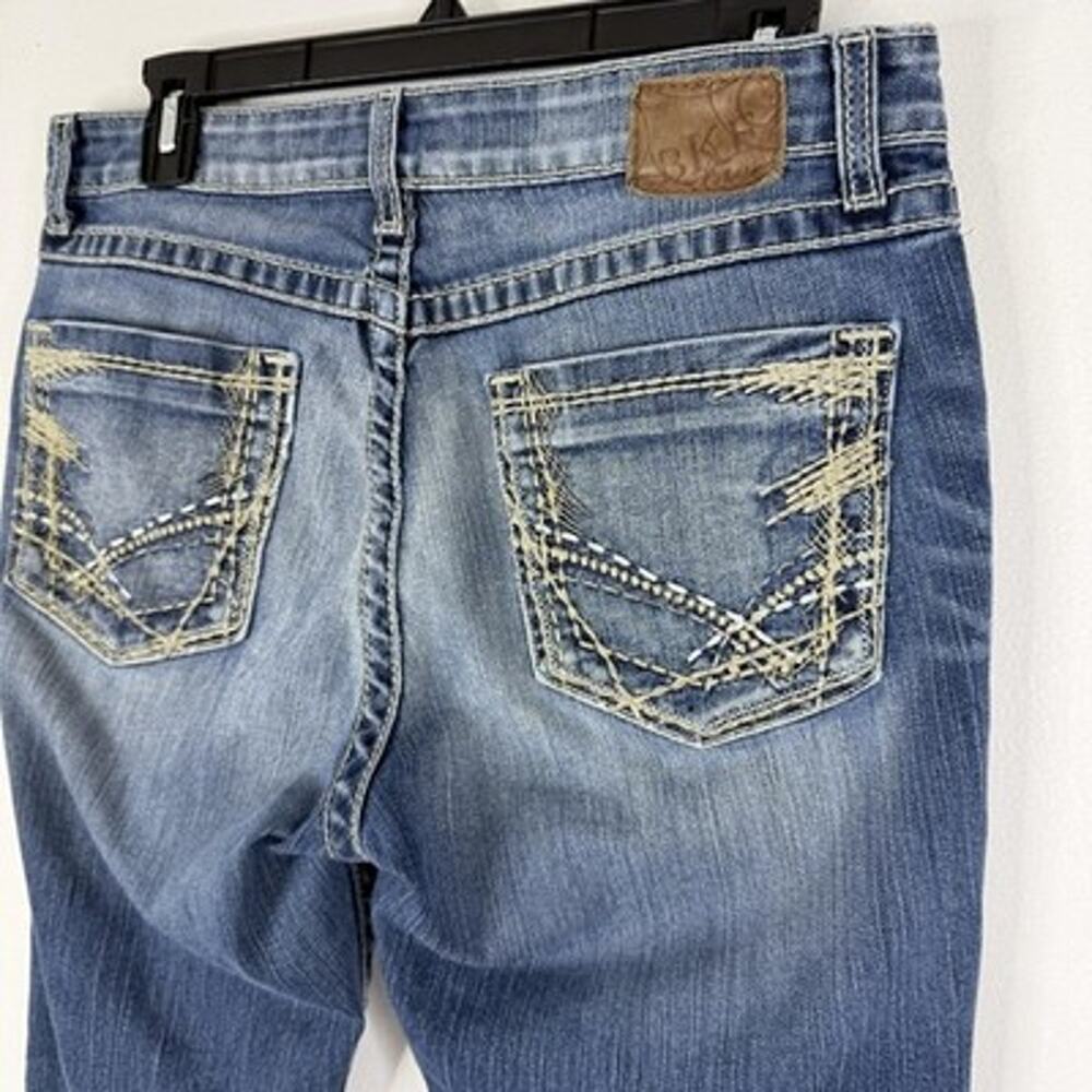 BKE Kate Jeans Womens 32 Medium Wash Bootcut Embroidered Stretch Denim Pockets